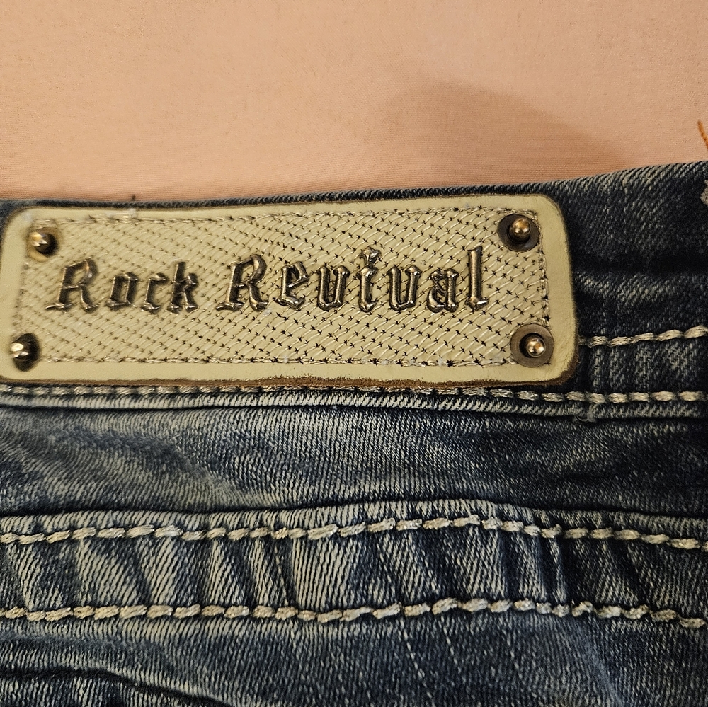 Rock Revival Blue Straight Leg Jeans Classic Denim - Picture 10 of 10